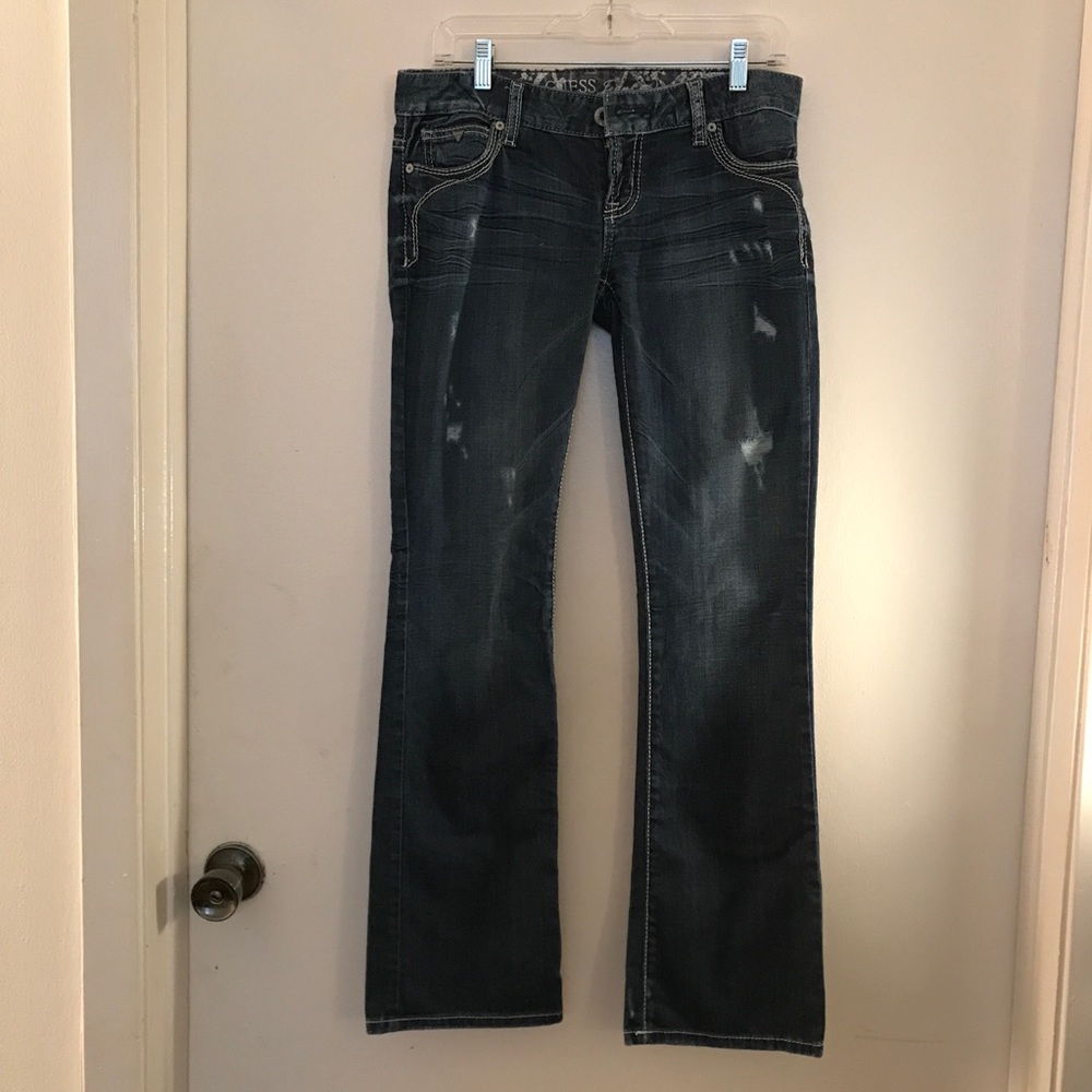 Guess Flirty Boot Stretch Distressed Jeans